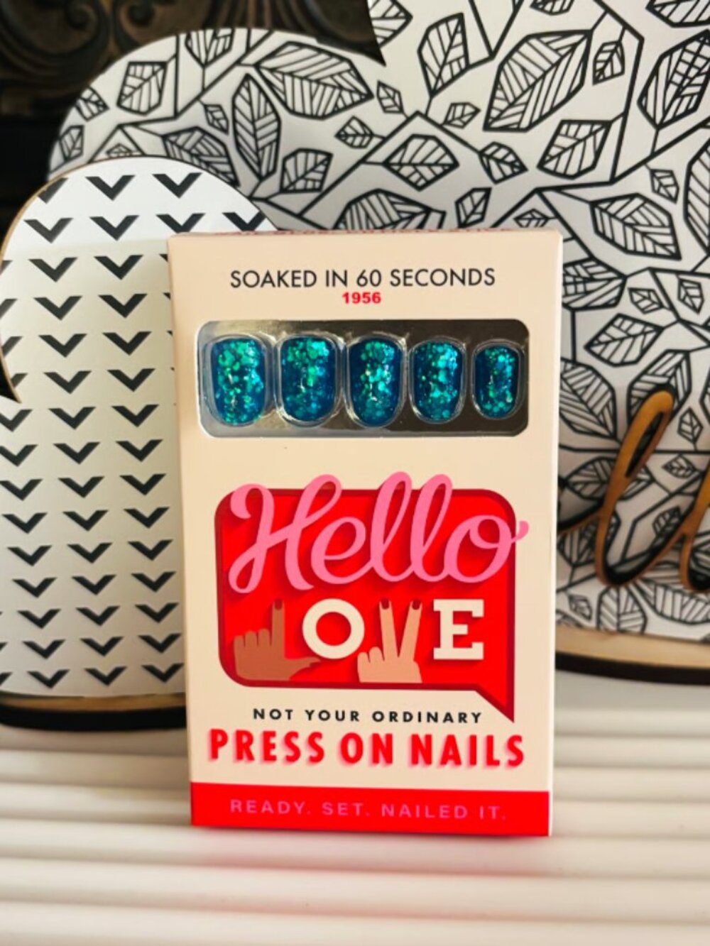 Hello Love Soaked In 60 Seconds Press On Nails